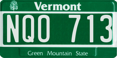 VT license plate NQO713
