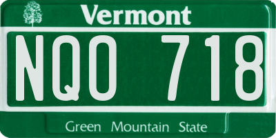 VT license plate NQO718