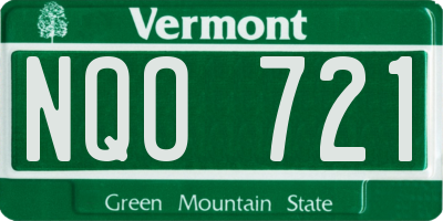 VT license plate NQO721