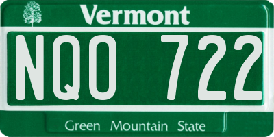 VT license plate NQO722