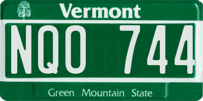 VT license plate NQO744