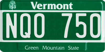 VT license plate NQO750