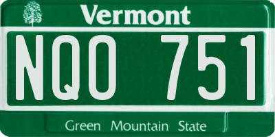 VT license plate NQO751