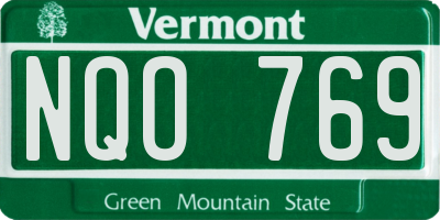 VT license plate NQO769