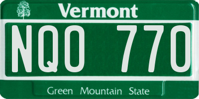 VT license plate NQO770