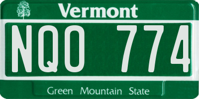 VT license plate NQO774