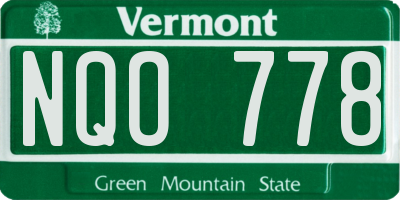 VT license plate NQO778