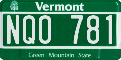 VT license plate NQO781