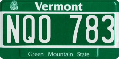 VT license plate NQO783
