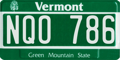 VT license plate NQO786