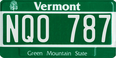 VT license plate NQO787