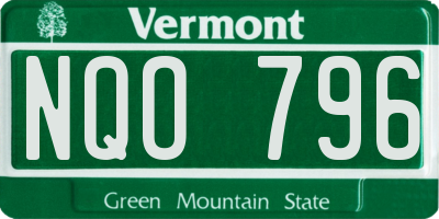 VT license plate NQO796