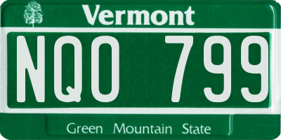 VT license plate NQO799