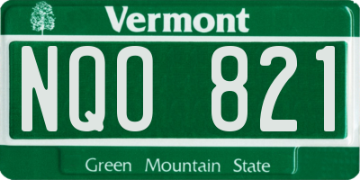 VT license plate NQO821