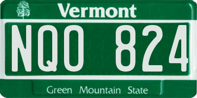 VT license plate NQO824
