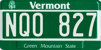 VT license plate NQO827