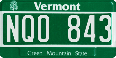 VT license plate NQO843