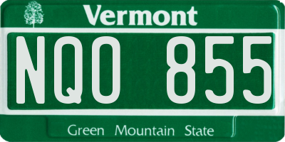 VT license plate NQO855