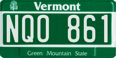 VT license plate NQO861