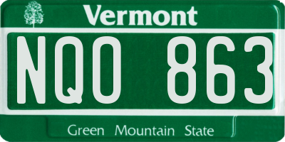 VT license plate NQO863