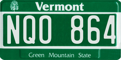 VT license plate NQO864