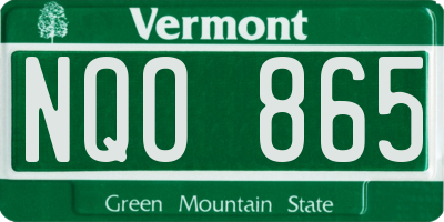 VT license plate NQO865