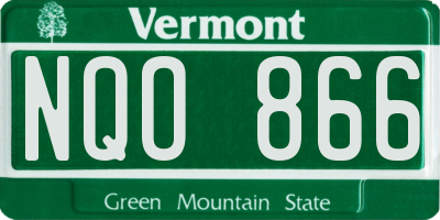 VT license plate NQO866