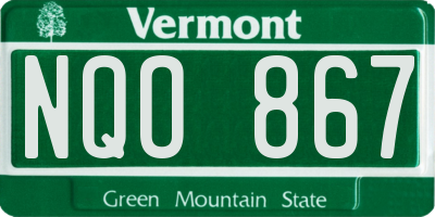 VT license plate NQO867