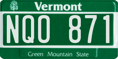 VT license plate NQO871