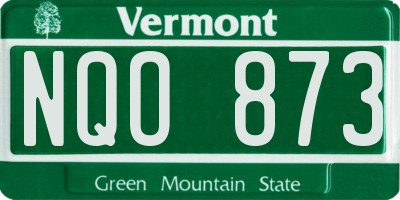 VT license plate NQO873