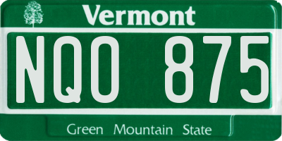 VT license plate NQO875