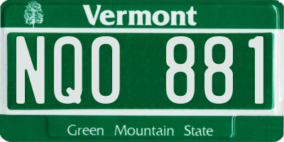 VT license plate NQO881