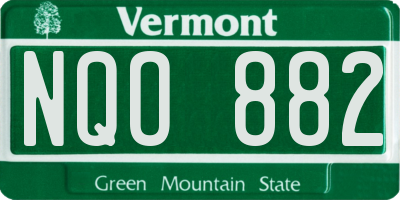 VT license plate NQO882