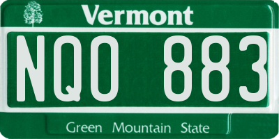 VT license plate NQO883