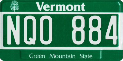 VT license plate NQO884