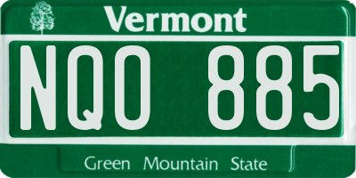 VT license plate NQO885