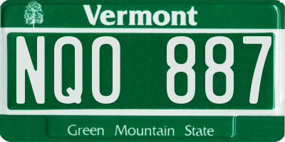 VT license plate NQO887