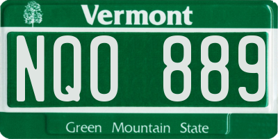 VT license plate NQO889