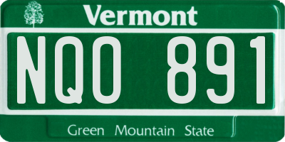 VT license plate NQO891