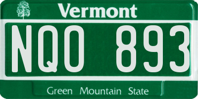 VT license plate NQO893