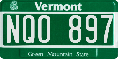 VT license plate NQO897