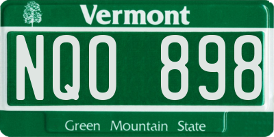 VT license plate NQO898