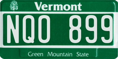 VT license plate NQO899