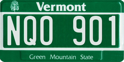VT license plate NQO901