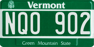 VT license plate NQO902