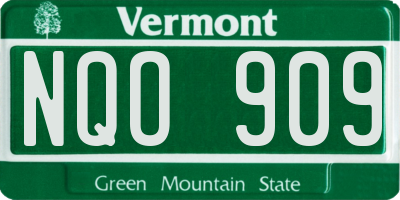 VT license plate NQO909