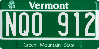 VT license plate NQO912