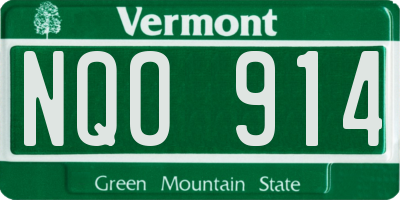 VT license plate NQO914