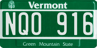 VT license plate NQO916