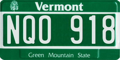 VT license plate NQO918